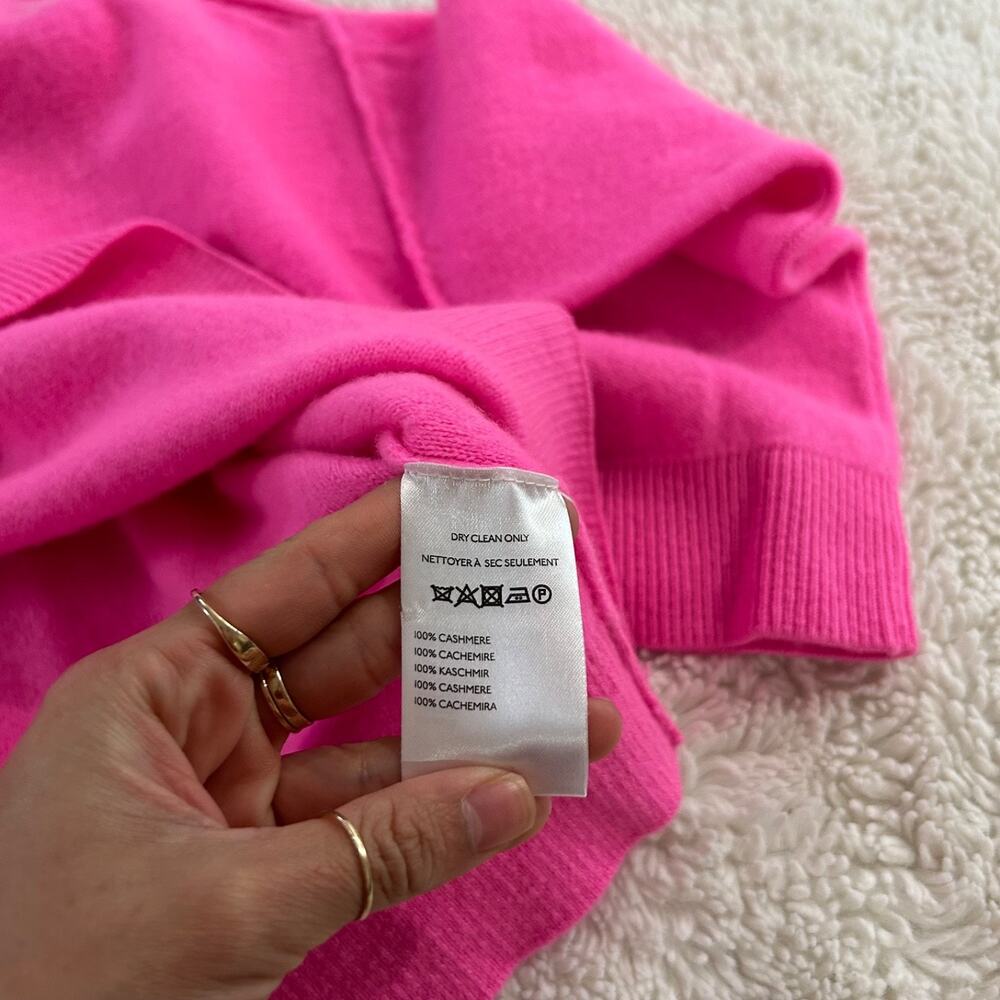 Pilcro Womens Alani Cashmere Mock-Neck Sweater Hot Pink Preppy Casual Fun Sz M - Picture 5 of 6